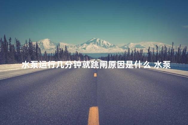 水泵运行几分钟就跳闸原因是什么 水泵工作几分钟就跳闸